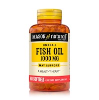 Omega 3 Aceite De Pescado 1000mg (60 Cápsulas) - Mason Natural